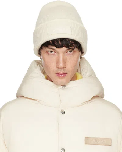 Jacquemus Off-white La Casa 'le Bonnet Gros Grain' Beanie In 110 Off-white