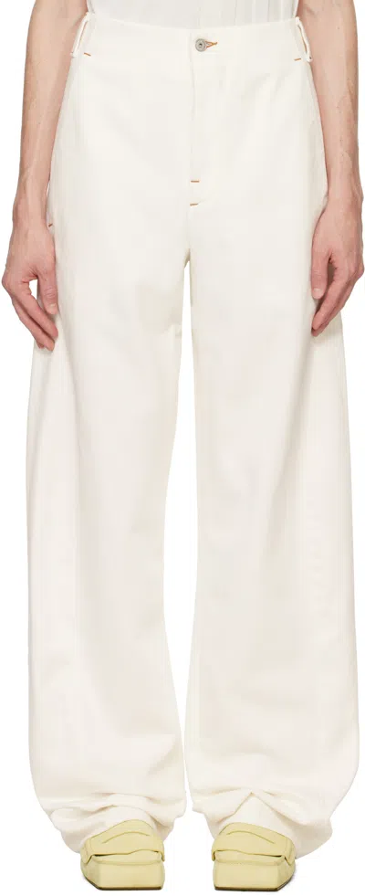 Jacquemus Off-white La Casa 'le De-nîmes Scala' Jeans In 110 Off-white