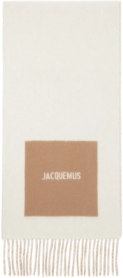 Jacquemus Off-white La Casa 'l'écharpe Rond Carré' Scarf In 015 Multi-beige
