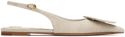 JACQUEMUS OFF-WHITE LA CASA 'LES SLINGBACKS DUELO PLATES' BALLERINA FLATS