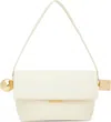Jacquemus Le Rond Carre White Shoulder Bag With Shoulder Strap In Leather Woman In 115 Light Ivory
