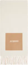 Jacquemus L'echarpe Rond Carré Wool Scarf In Neutral
