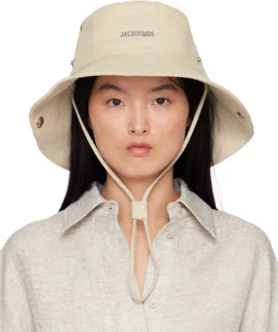 Jacquemus Off-white La Croisière 'the De-nîmes' Denim Bucket Hat In 110 Off-white