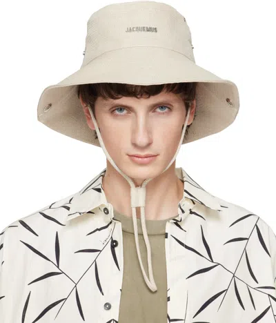 Jacquemus Off-white La Croisière 'the De-nîmes' Denim Bucket Hat In Neutral