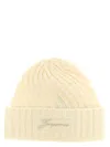 Jacquemus Off White Le Bonnet Tourni Beanie Cap In Neutral
