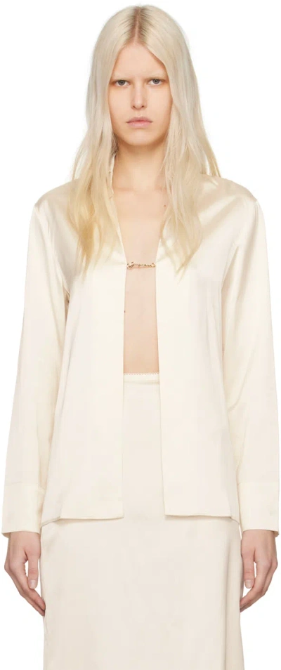 Jacquemus Notte Logo Plaque Blouse In Neutrals