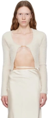 Jacquemus La Maille Neve Manches Lo Soft Cardigan In 110 Off/white