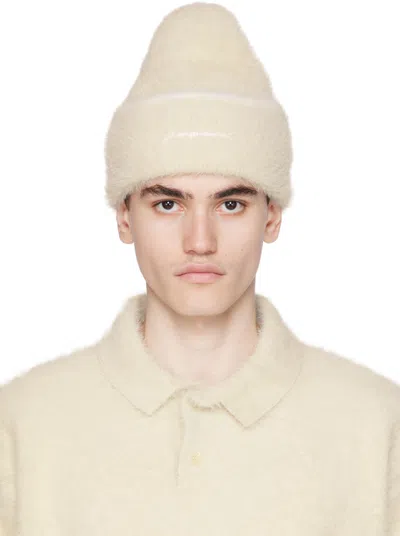 Jacquemus Off-white Le Papier 'le Bonnet Neve' Beanie In 110 Off-white