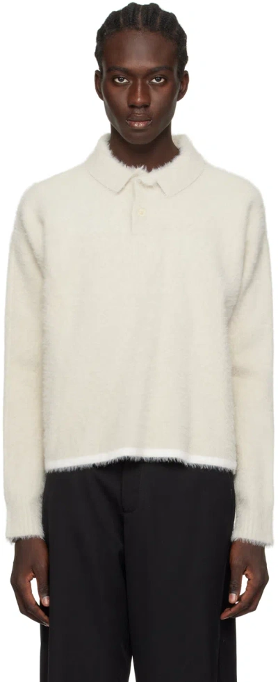 Jacquemus Off-white Le Papier 'le Polo Neve' Polo In 110 Off-white