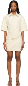 Jacquemus Shirt Dress With Wrap Detail And Cut-out In 120 Ivory