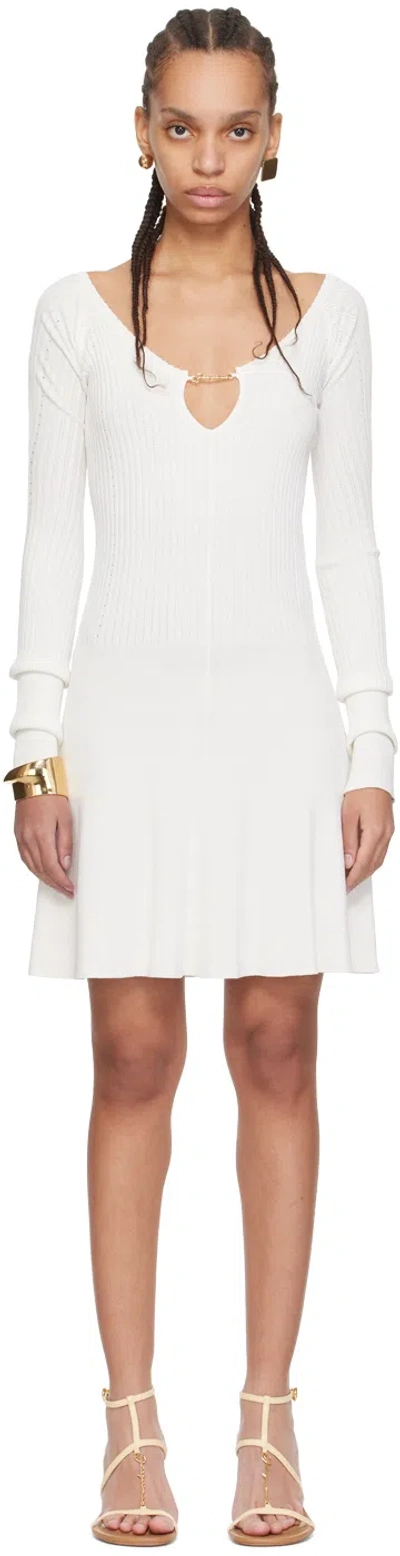 Jacquemus Off-white Les Classiques 'la Mini Robe Pralù' Minidress In 110 Off-white