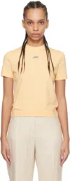 Jacquemus Stretch-cotton Grosgrain Logo T-shirt In 131 Light Beige 2