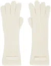 Jacquemus White Grosgrain Wool Gloves In 110 Off-white
