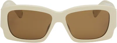 Jacquemus Off-white 'les Lunettes Croisière' Sunglasses In Croisiere Sand/ Gold