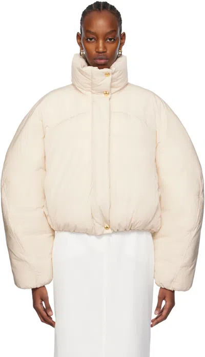 Jacquemus Women La Doudoune Courte Caraco Down Jacket In Neutral