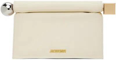 Jacquemus Off-white Les Sculptures 'la Pochette Rond Carré' Clutch In 115 Light Ivory