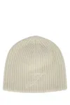 Jacquemus Off White Logo Beanie Hat In Neutral