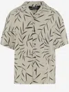 Jacquemus Cotton Poplin Shirt With Foliage Print And Embroidered Logo In Neutral