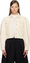 Jacquemus Off-white 'the Ovalo De-nîmes' Denim Jacket In Neutral