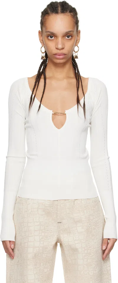 JACQUEMUS OFF-WHITE 'THE PRALÙ' TOP