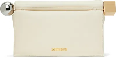 Jacquemus Off-white 'the Rond Carré' Clutch In Light Ivoire