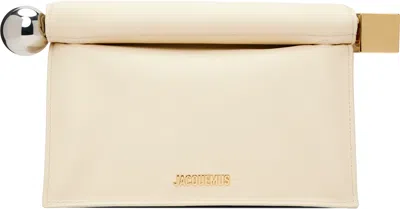 Jacquemus Off-white 'the Rond Carré' Clutch In Neutral