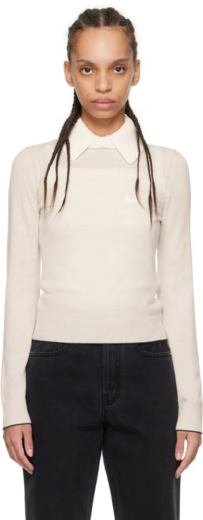 Jacquemus Off-white 'the Tricot Knit' Polo In Beige