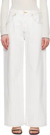 Jacquemus Le De Nimes Wide Leg Jeans In 11c Off-white/tabac