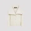 Jacquemus Draped-collar Virgin Wool Jacket With Oversized Pockets In Neutral
