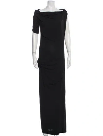 Pre-owned Jacquemus Off-the-shoulder Long Dress In Black