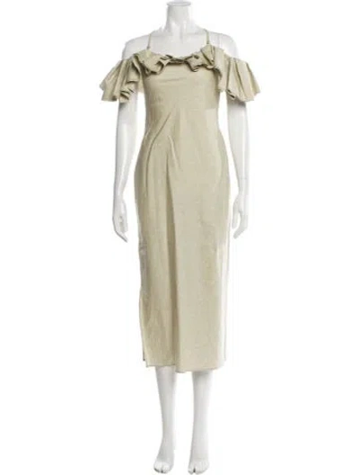 Pre-owned Jacquemus Off-the-shoulder Long Dress W/ Tags In Neutral
