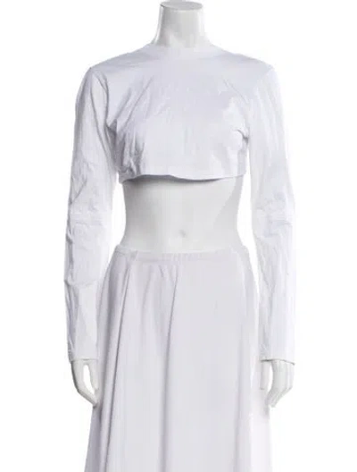 Pre-owned Jacquemus Off-the-shoulder Long Sleeve Crop Top In White