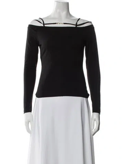 Pre-owned Jacquemus Off-the-shoulder Long Sleeve Top In Black