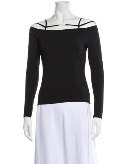 Pre-owned Jacquemus Off-the-shoulder Long Sleeve Top In Black