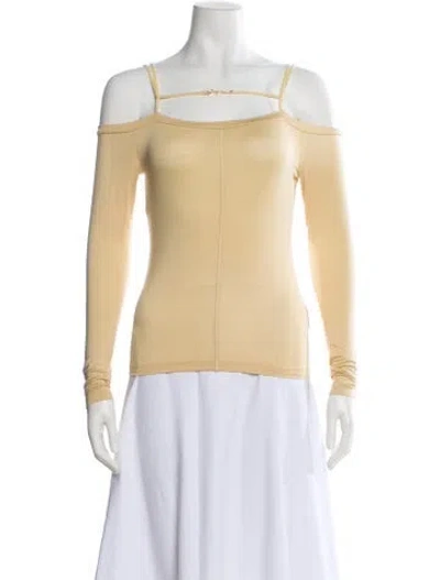 Pre-owned Jacquemus Off-the-shoulder Long Sleeve Top In Neutral