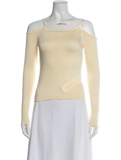 Pre-owned Jacquemus Off-the-shoulder Long Sleeve Top In Yellow