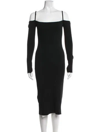 Pre-owned Jacquemus Off-the-shoulder Midi Length Dress In Blue