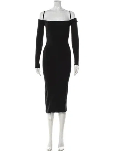 Pre-owned Jacquemus Off-the-shoulder Midi Length Dress W/ Tags In Black