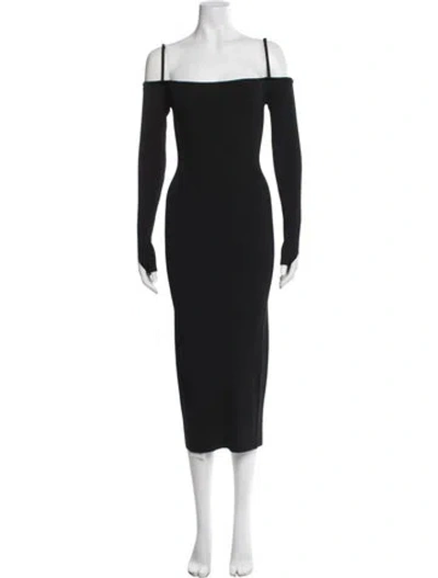 Pre-owned Jacquemus Off-the-shoulder Midi Length Dress W/ Tags In Black