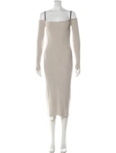 Pre-owned Jacquemus Off-the-shoulder Midi Length Dress W/ Tags In Neutral