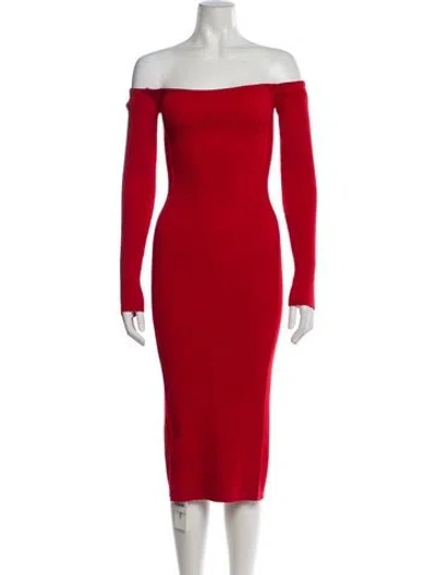 Pre-owned Jacquemus Off-the-shoulder Midi Length Dress W/ Tags In Red