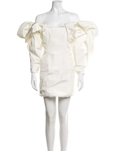 Pre-owned Jacquemus Off-the-shoulder Mini Dress W/ Tags In White
