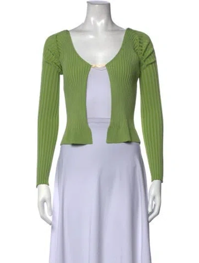 Pre-owned Jacquemus Off-the-shoulder Sweater In Green