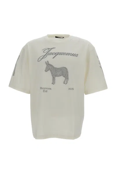 Jacquemus Off-white Le Tshirt Ane T-shirt In Gray