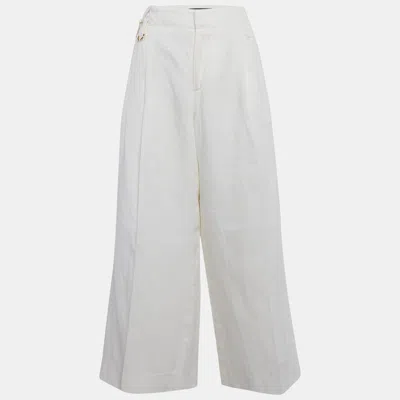 Jacquemus Off-white Linen Wide-leg Cropped Pants