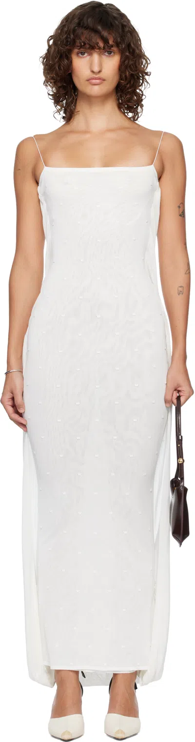 Jacquemus Off-white 'the Plumetis Knit' Maxi Dress