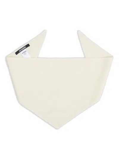 JACQUEMUS JACQUEMUS OFF-WHITE WOOL BLEND TRIANGULAR ACCESSORIES