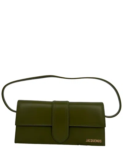 Pre-owned Jacquemus Olive Calfskin Leather The Long Bambino Flap Shoulder Bag (authentic  Pre-loved)