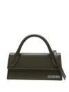 Jacquemus Long Handbag With Top Handle And Stitching In Green