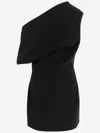 Jacquemus Pesce Draped One-shoulder Mini Dress In Black